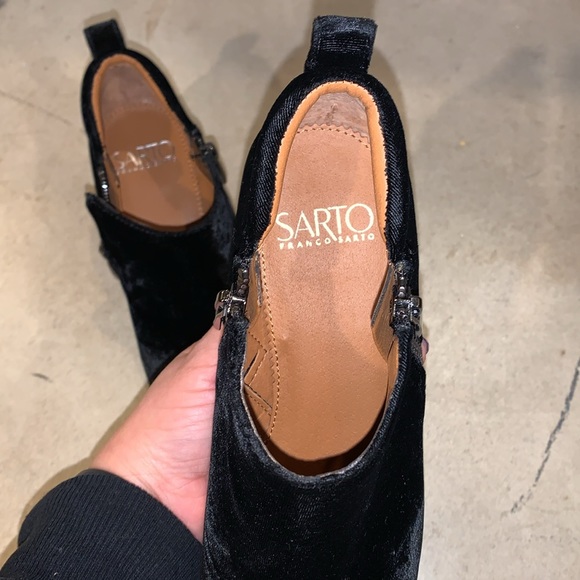 Franco Sarto Womens Ankle Boot Granite Velvet Side Zip Size 5.5 - Picture 7 of 8